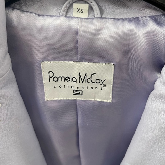 Pamela McCoy Lavender Leather Jacket w/ Knotted Detail | Womens XS - Picture 5 of 9